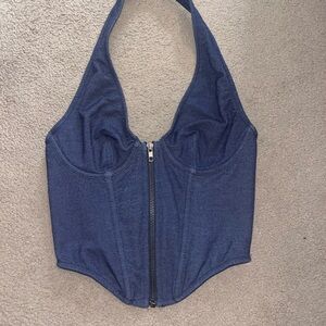 Urban Outfitters Blue Halter Tank Top